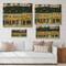 Designart - Yellow Facade of Houses In Street In Paris - French Country Print on Natural Pine Wood